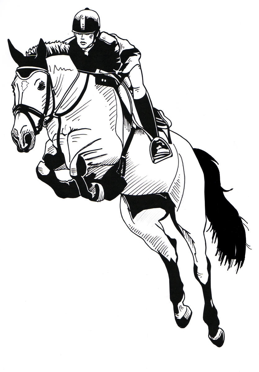clip art jumping horse outline - photo #39