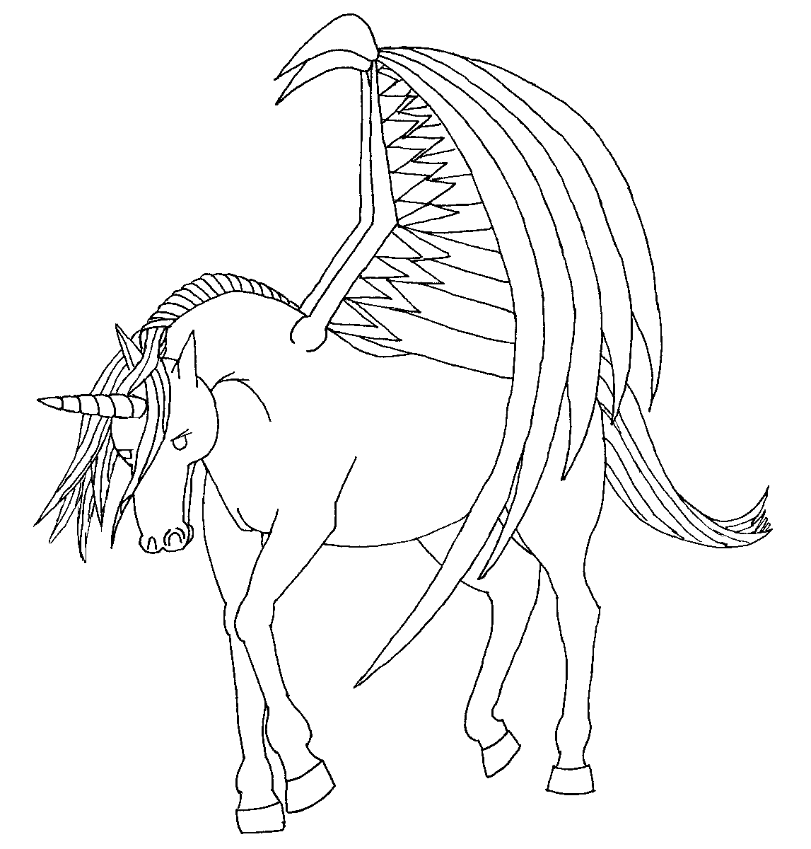 unicorn with wings coloring pages - photo #20
