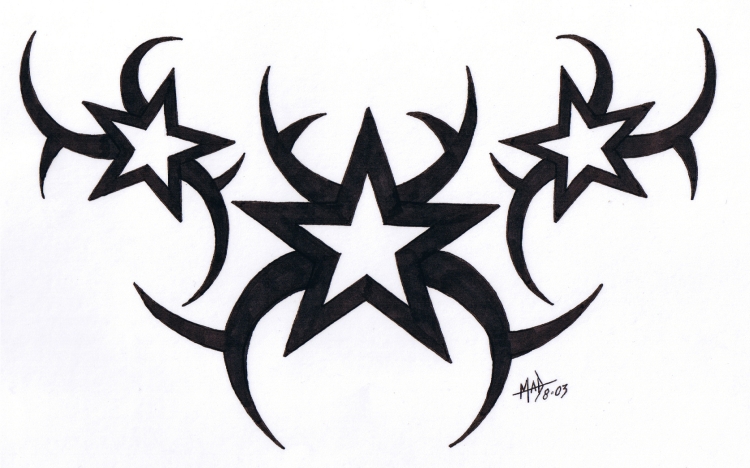 Star tribal tattoo by