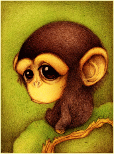 Šimpanz kreslený