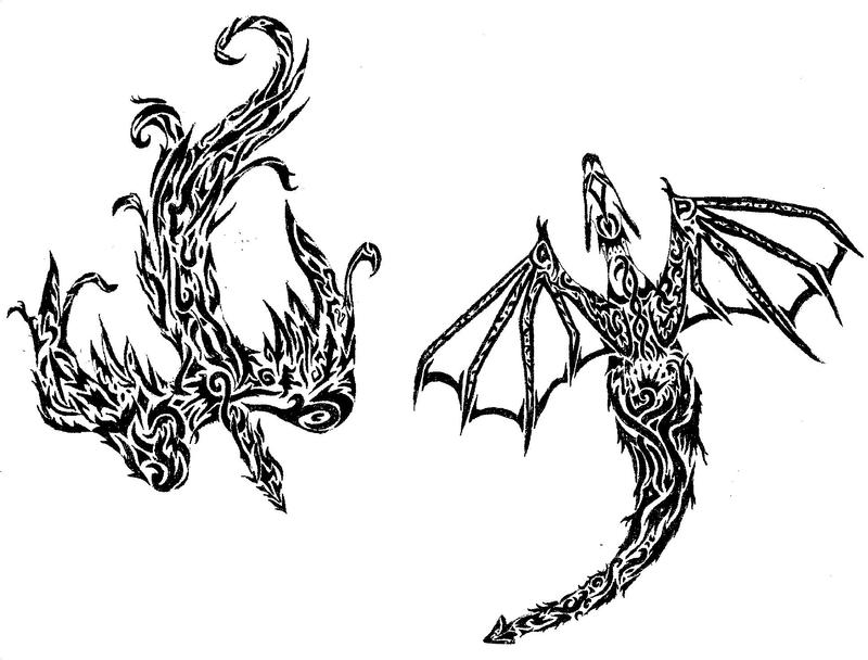 Phoenix and Dragon Tattoo by Septagrus on deviantART