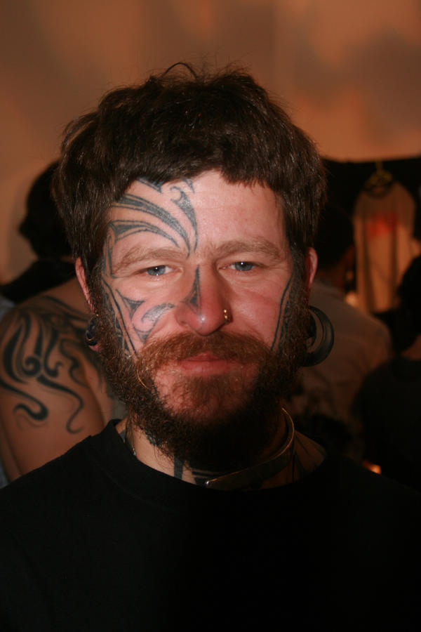 New Zealand Tribal Face Tattoo