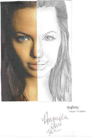 Facial DrawingAngelina Jolie by LttleFury on deviantART
