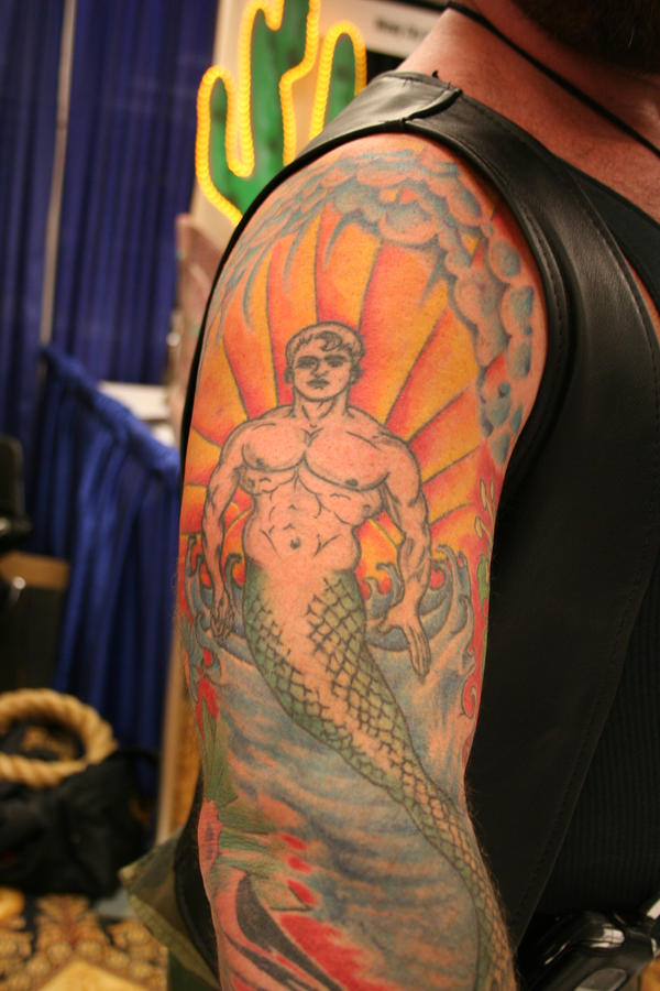 Merman tattoo - shoulder tattoo