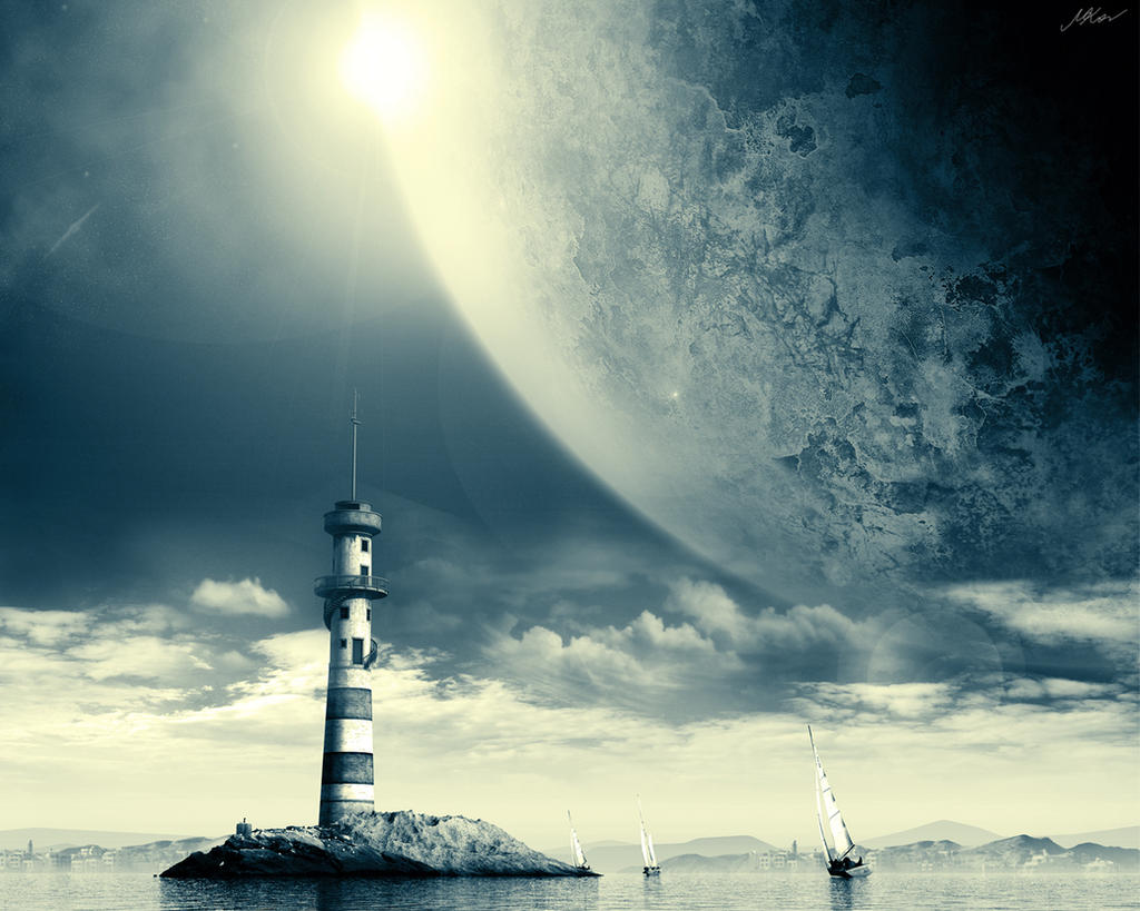 Space Lighthouse wallpaper by ~FISHBOT1337 on deviantART