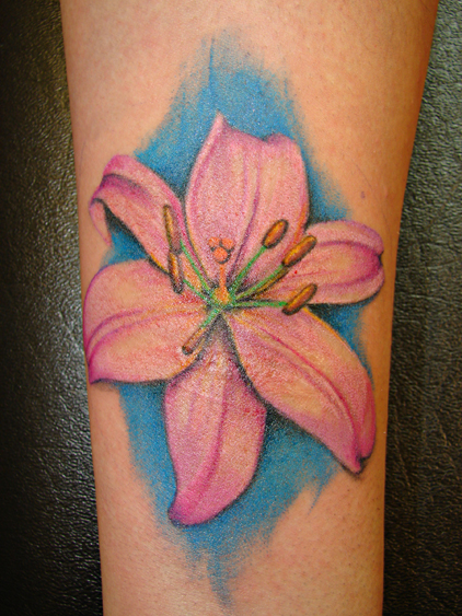 pink lily tattoo by asuss06 on deviantART