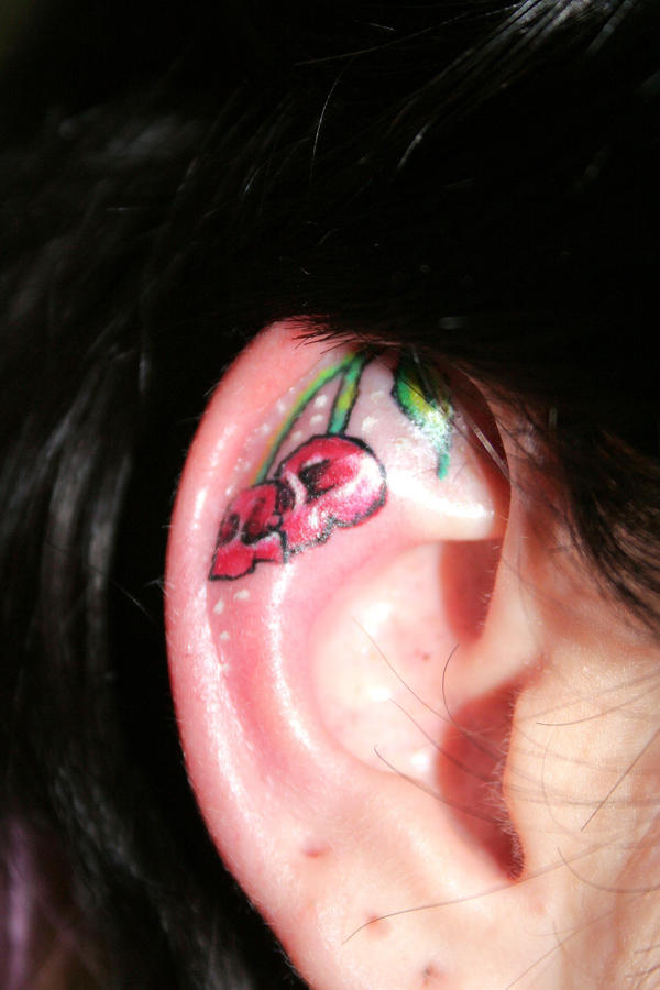 cherry skulls tattoo
