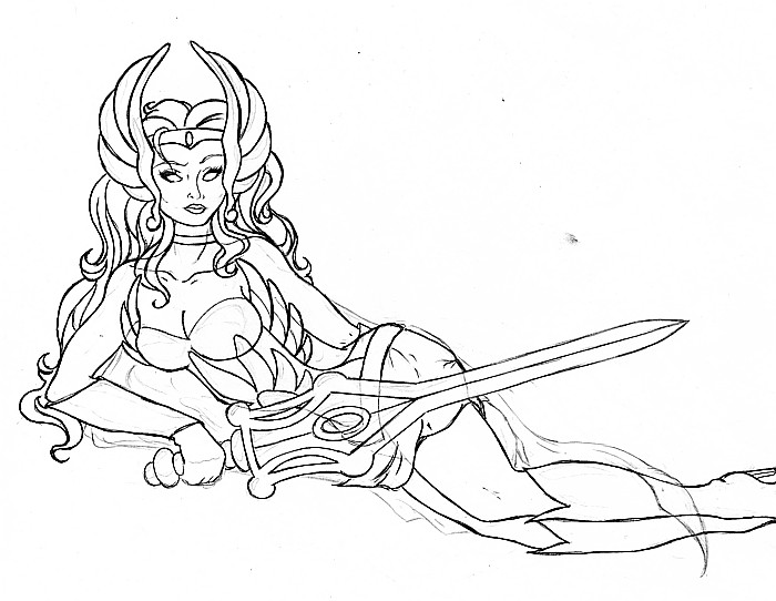She-Ra Pinup Tattoo lineart by ~linakins on deviantART