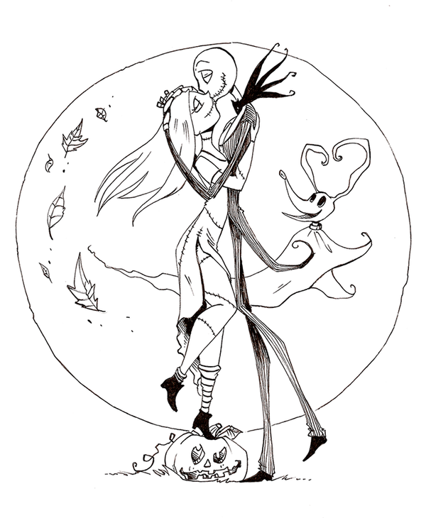 jack and sally coloring pages - photo #5