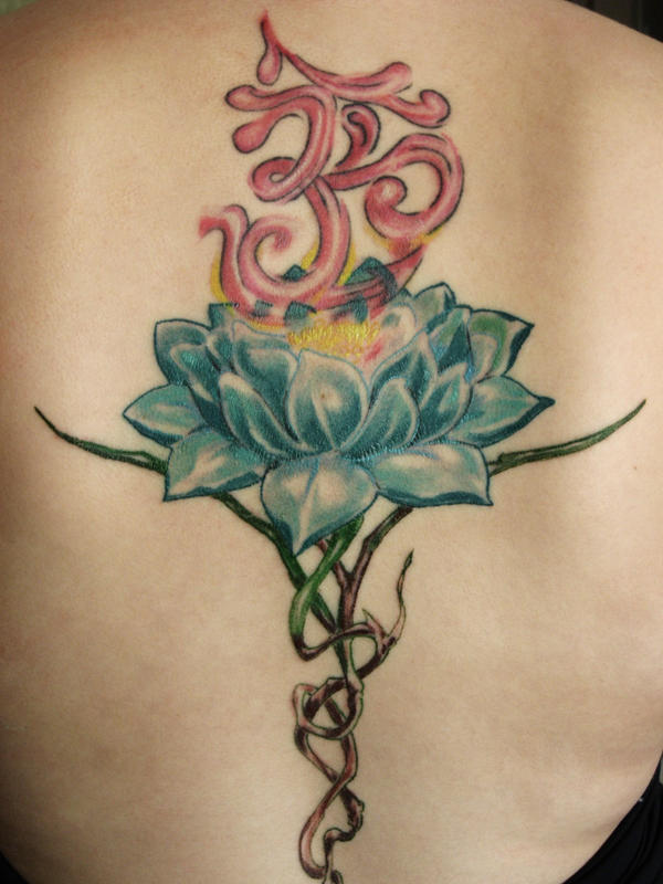 Lotus and Ohm | Flower Tattoo