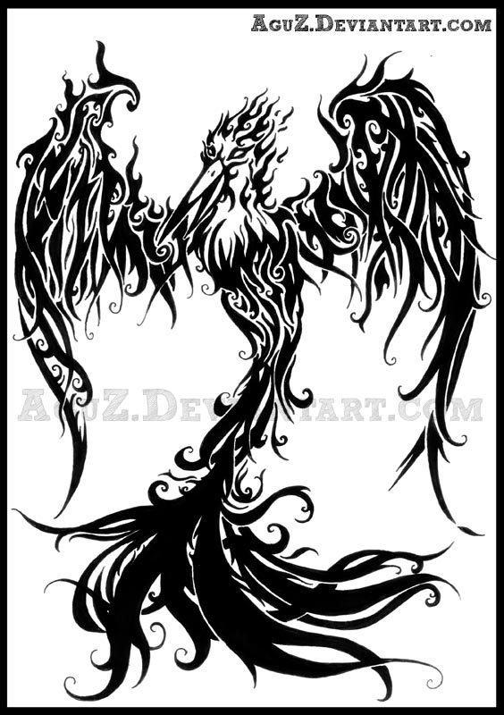 Rising Phoenix Tattoo by AguZ