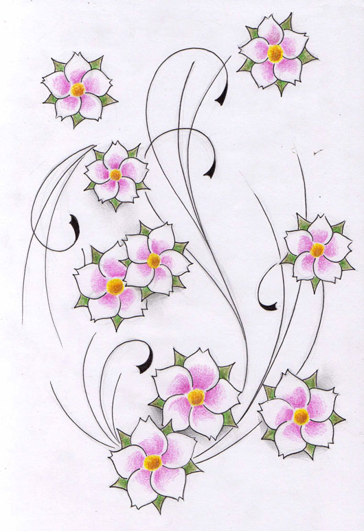 flowers tattoo design new by WillemXSM on deviantART