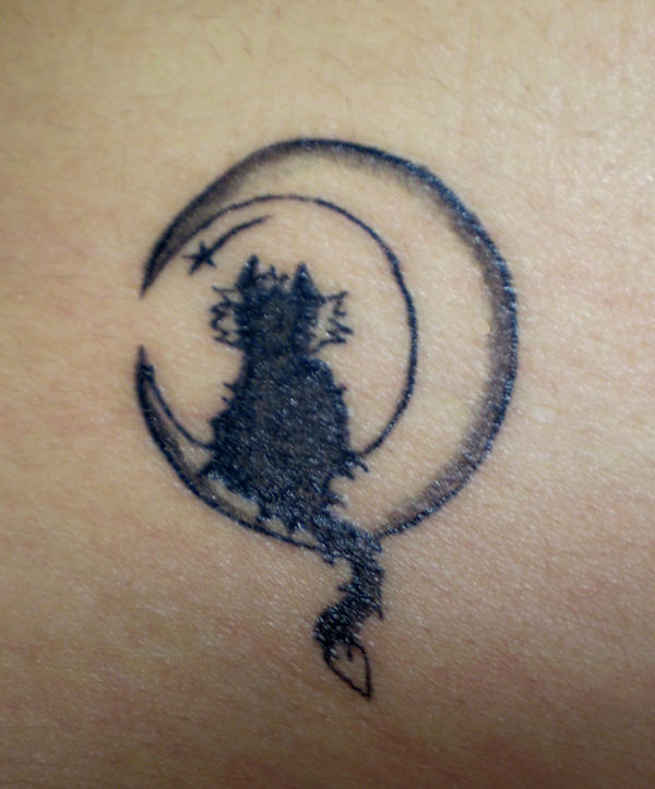Tattoo Cat on the moon by LuceRev on deviantART