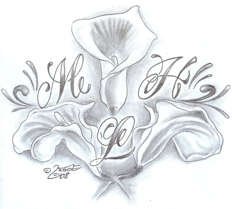 Flower chicano Letter Design - flower tattoo