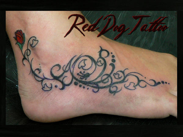 cross foot tattoo