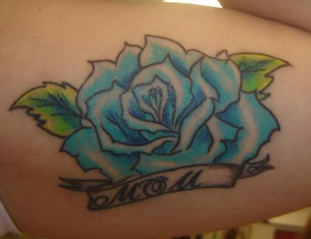 moms blue flower | Flower Tattoo