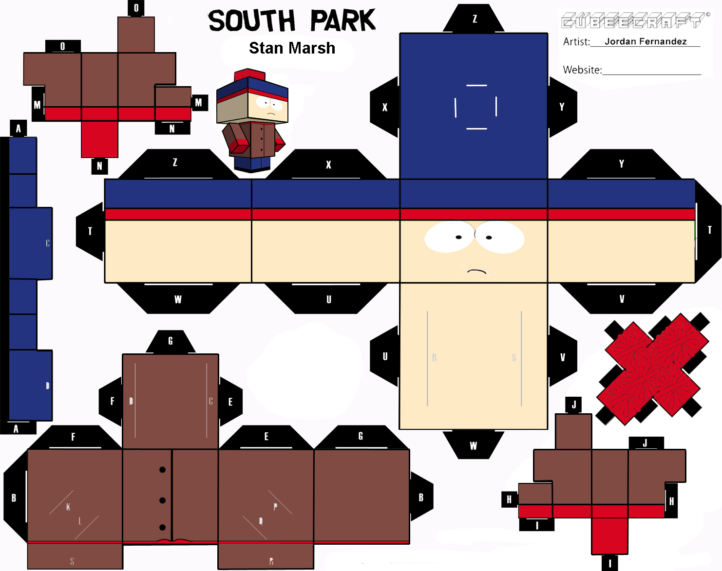 South Park Stan Cubee Template by jordof131 on DeviantArt