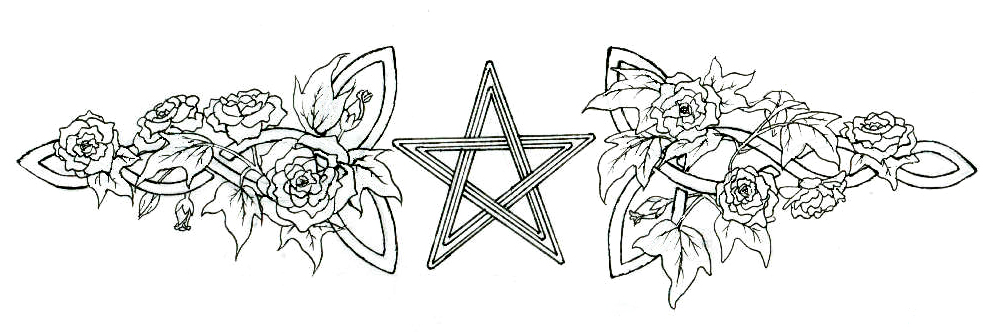 White Flower Pentacle Design | Flower Tattoo