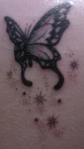 Butterfly and stars tattoo butterfly tattoo My Butterfly Tattoo