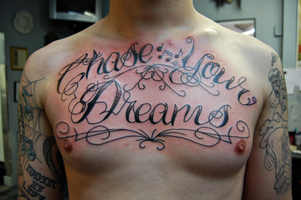 Chest Tattoos for Men Chest Tattoo- Chase Your Dream