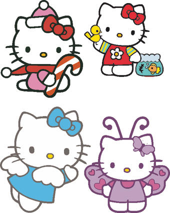 cute hello kitty colouring pages. White set hello kitty cute