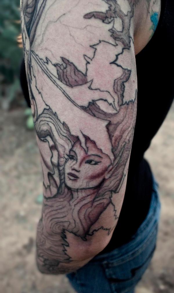 The Druid's Emergence - sleeve tattoo