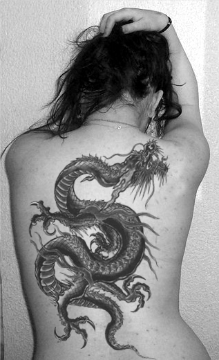 Sexy Girl Tribal Dragon Tattoos