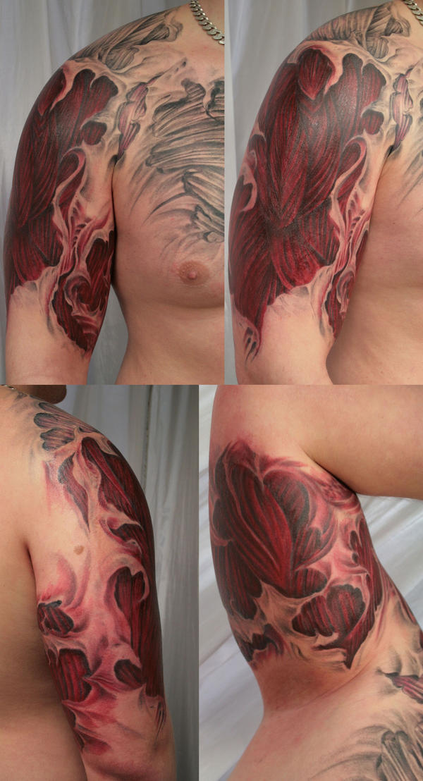 Cover muscle sleeve 4 Session by 2FaceTattoo on deviantART
