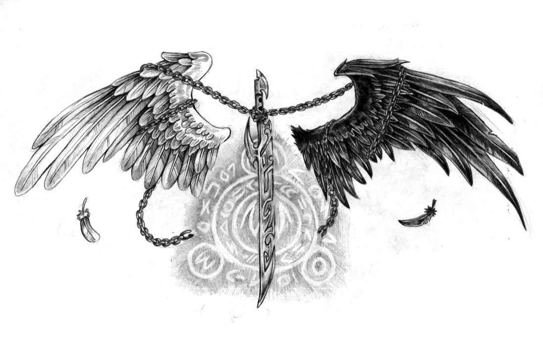 dragon sword tattoo by botud