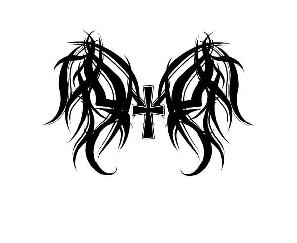 Tribal Wings and Cross by
