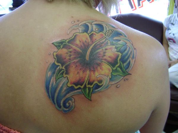Hibiscus Flower Wave | Flower Tattoo