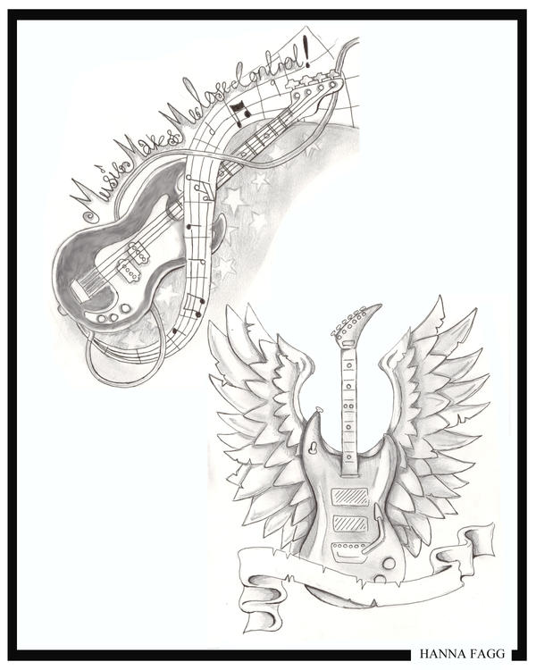 guitar tattoo designs