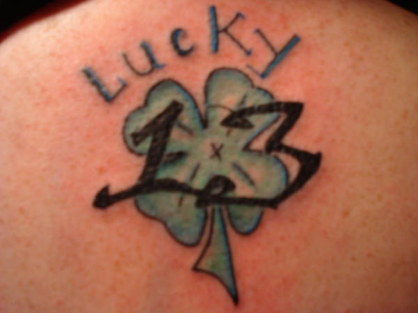 Lucky 13 shamrock - shoulder tattoo
