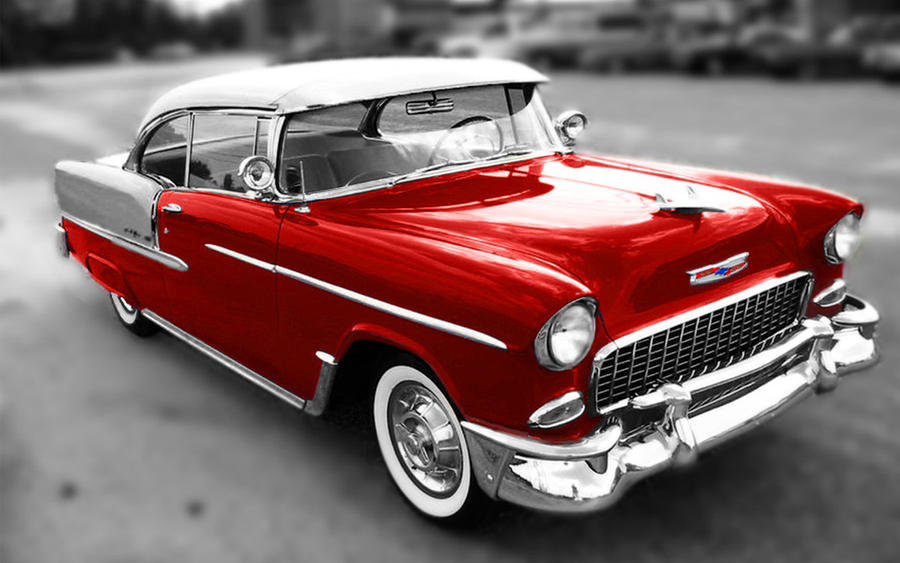 1955 Chevy Bel Air Red Finish by cheesco92 on deviantART