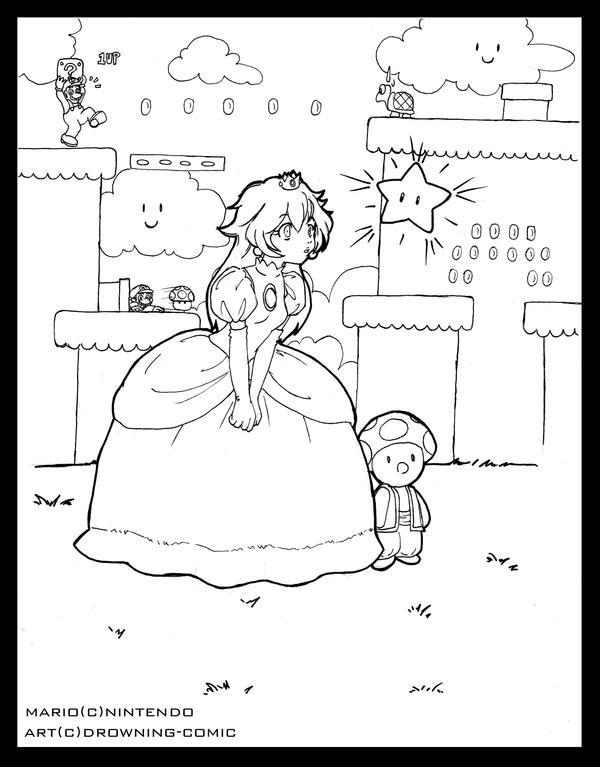 princess peach coloring pages. Princess Peach COLOR-IN by