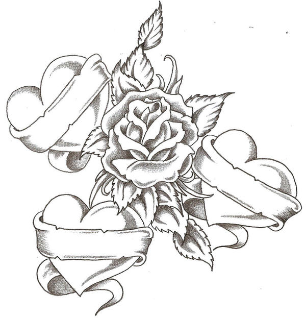 Beautiful Drawings Of Hearts And Roses