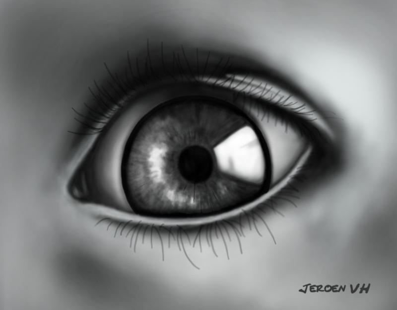 Drawing of a realistic eye by JaroonVH on deviantART