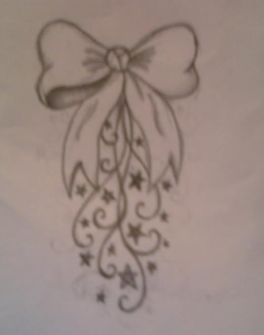 Bow Swirl Tattoo Design