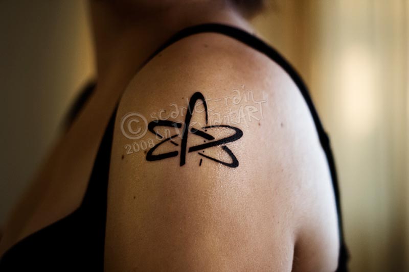 Atheism Tattoo - shoulder tattoo