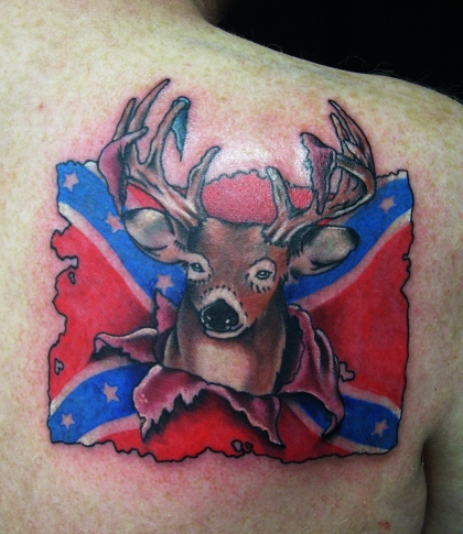 Rebel Flag Tattoos on Confederate Flag With A Buck By  Ericscsavnickitattoo On Deviantart