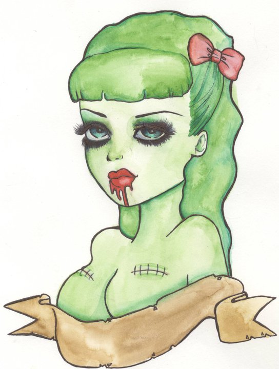 Zombie pinup bust by LauraMayart on deviantART zombie pin up