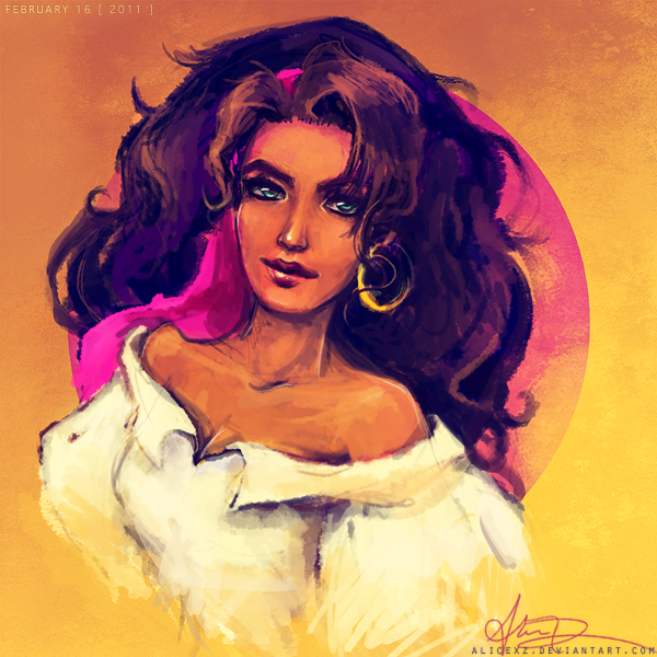 Принцессы Диснея - Страница 2 Esmeralda_by_alicexz-d3bvivj