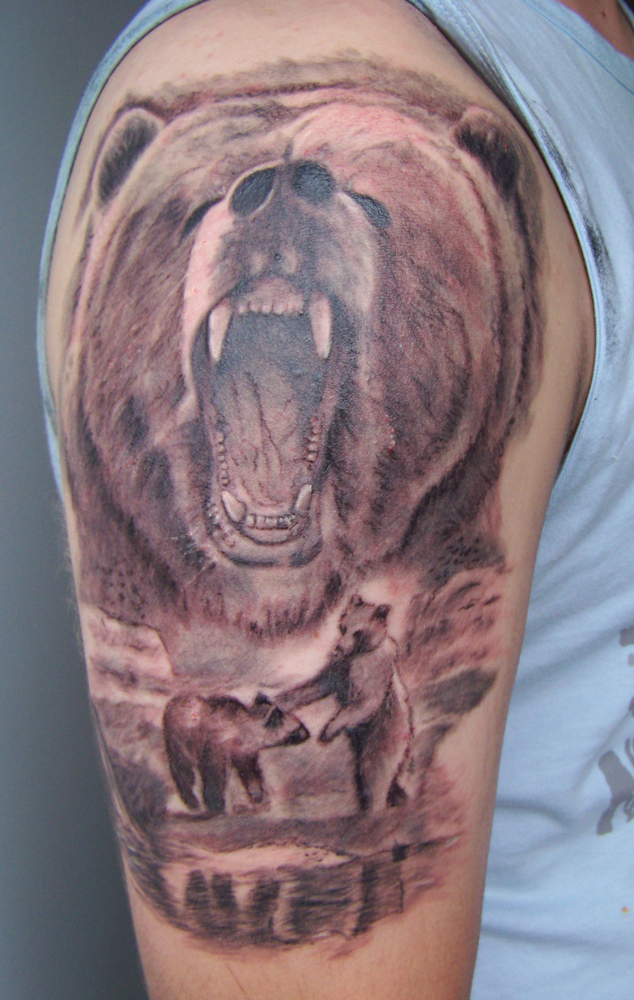 Grizzly bear tattoo by Adalbert on DeviantArt