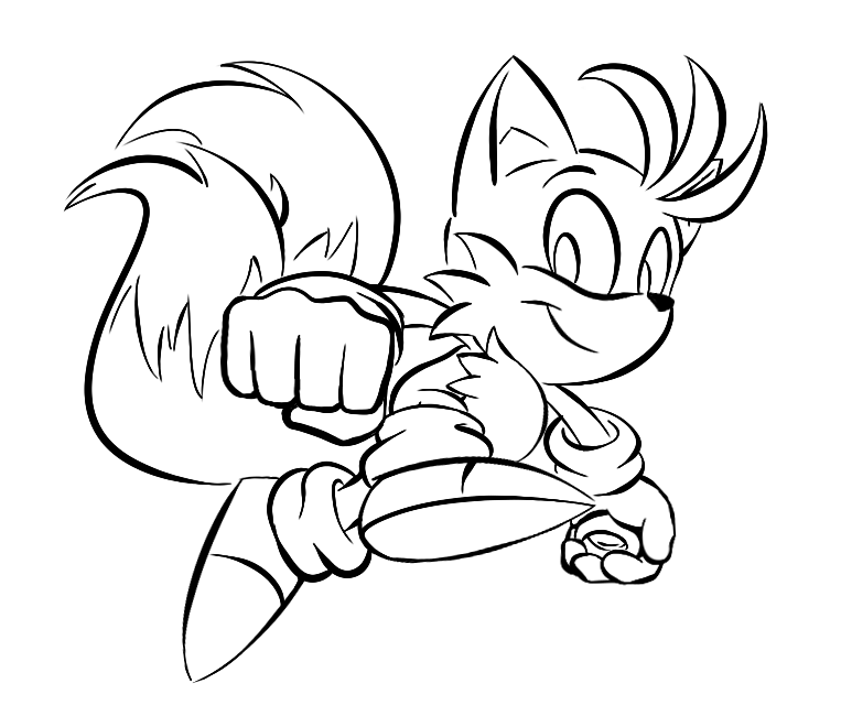 tails the fox coloring pages - photo #47