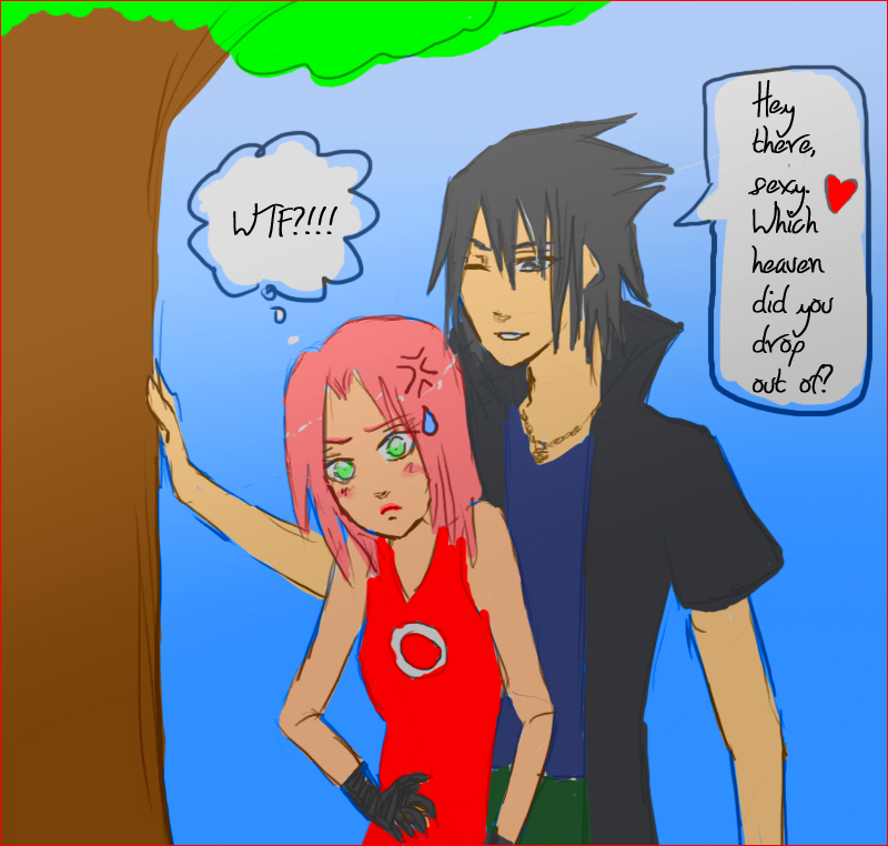 Road to Ninja: Flirty Sasuke by ~ariadnia on deviantART