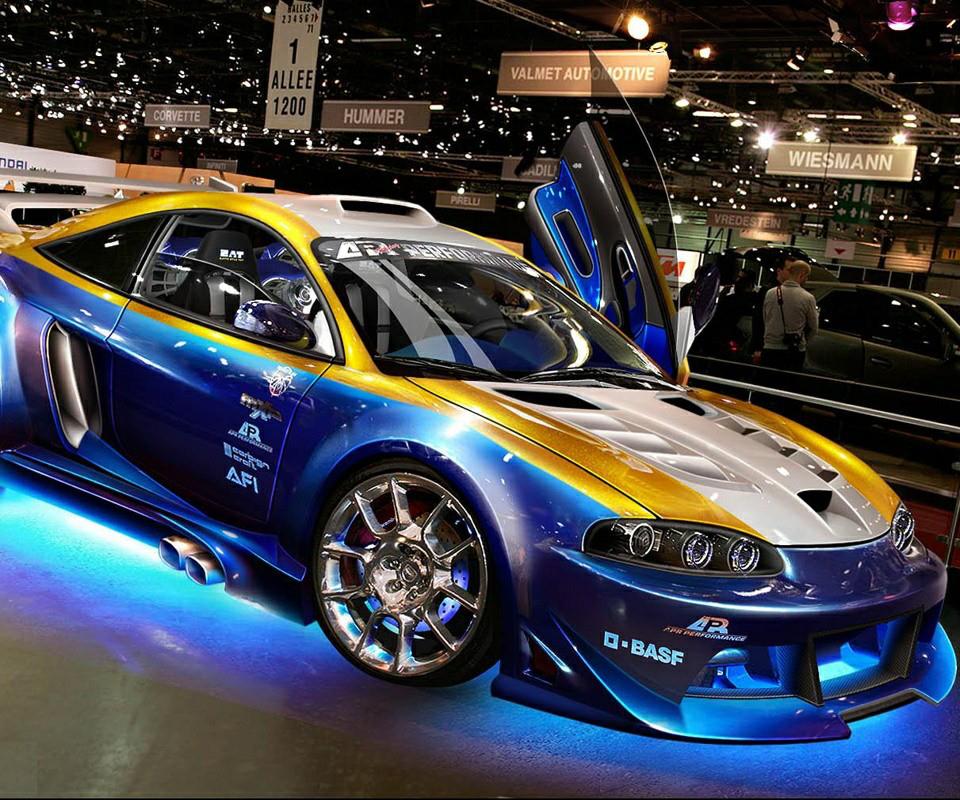 Blue gold sport car : Desktop and mobile wallpaper : Wallippo