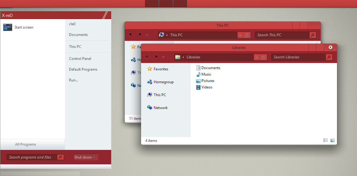 X-reD Theme for Win8