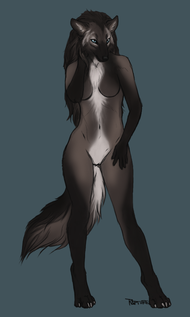 Nude Anthro Wolf Girl