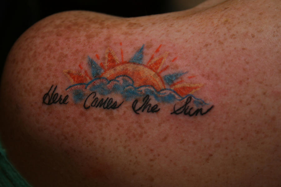 Here Comes The Sun - shoulder tattoo