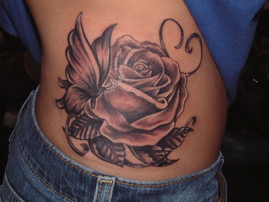 Rose Butterfly Tattoo Designs